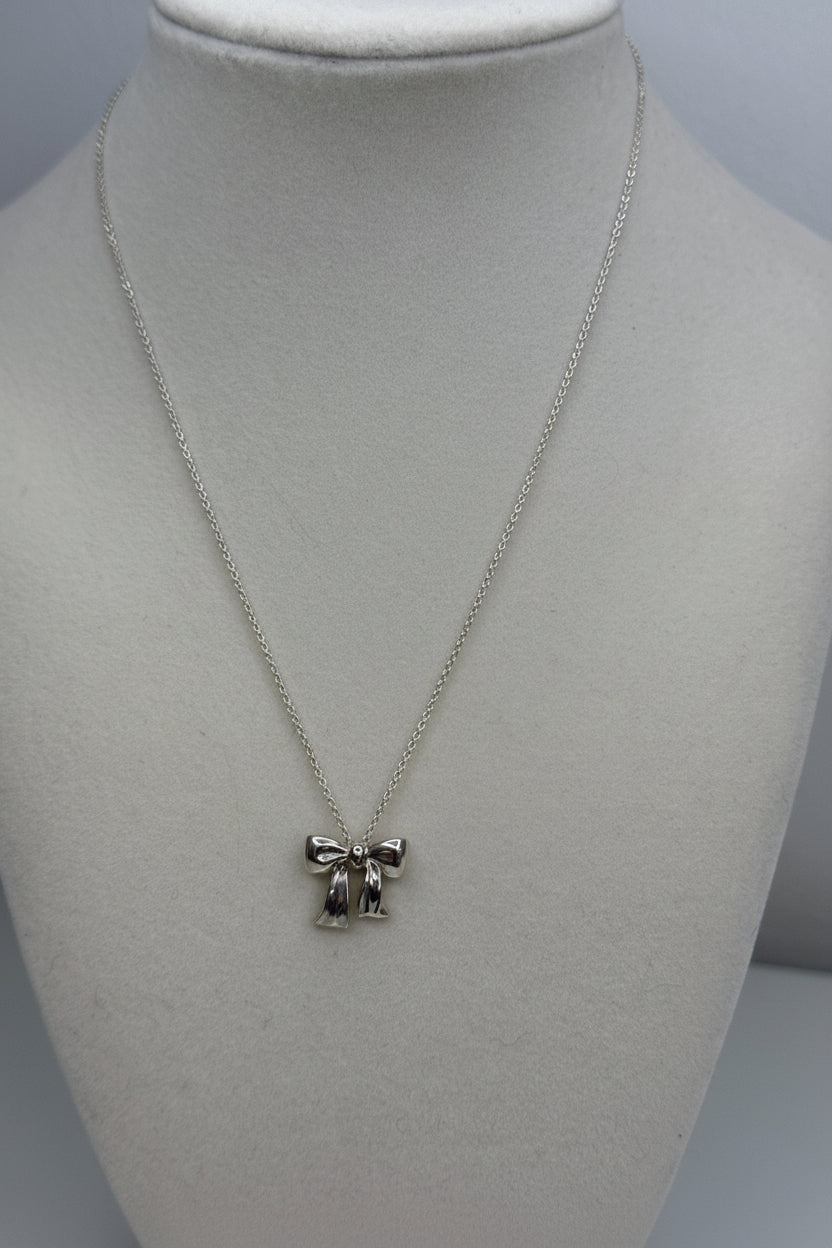 Tiffany Sterling Silver Bow Necklace