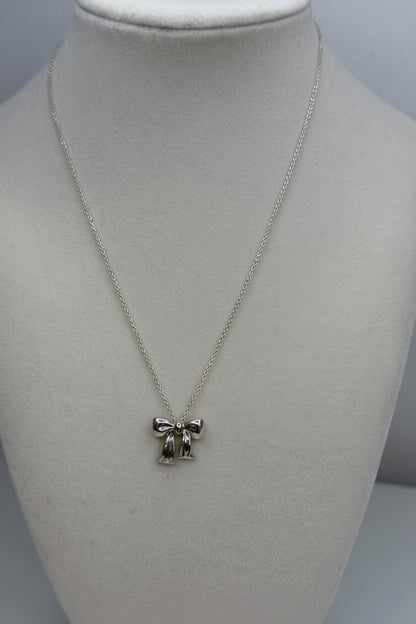 Tiffany Sterling Silver Bow Necklace