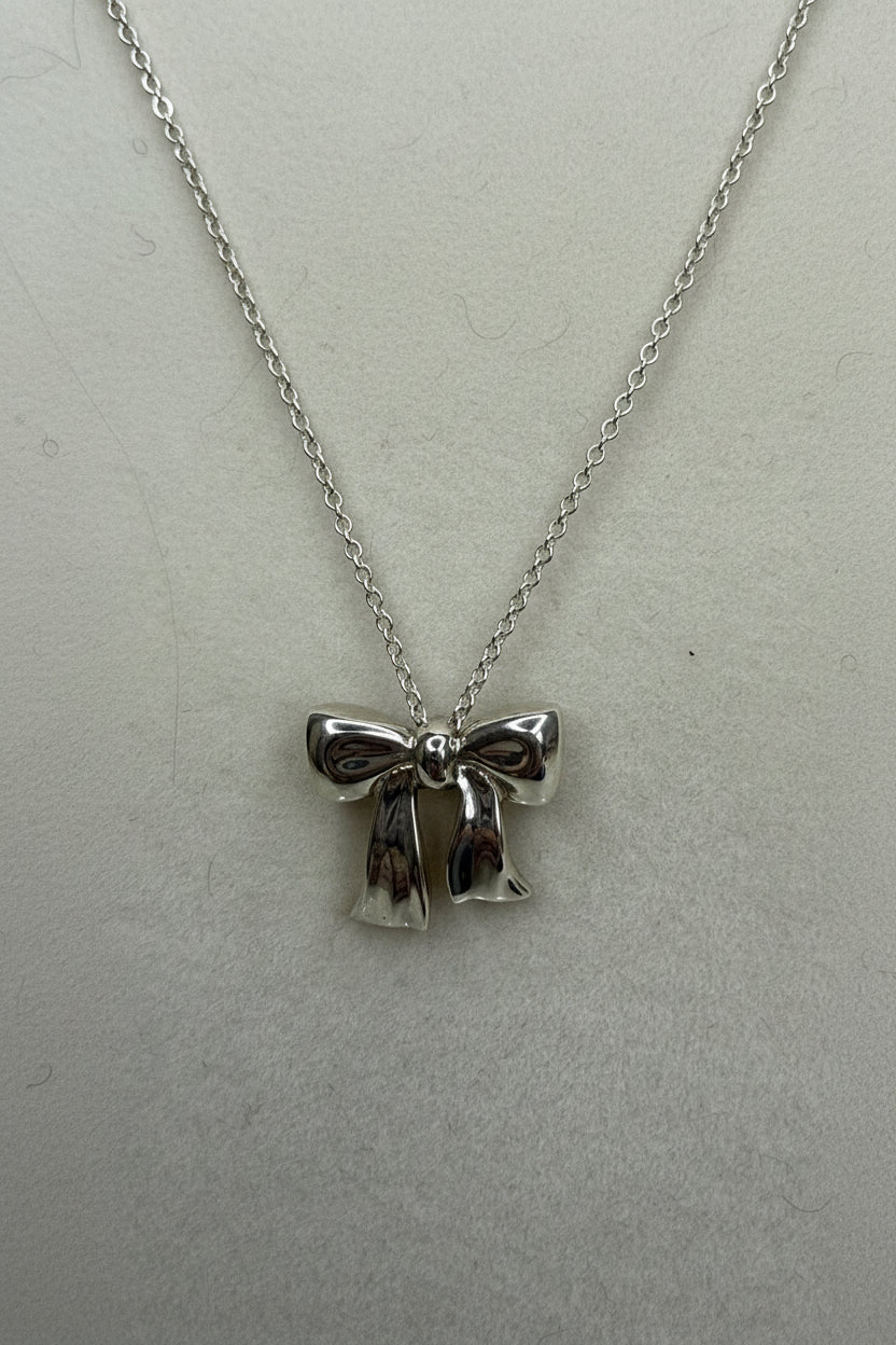 Tiffany Sterling Silver Bow Necklace