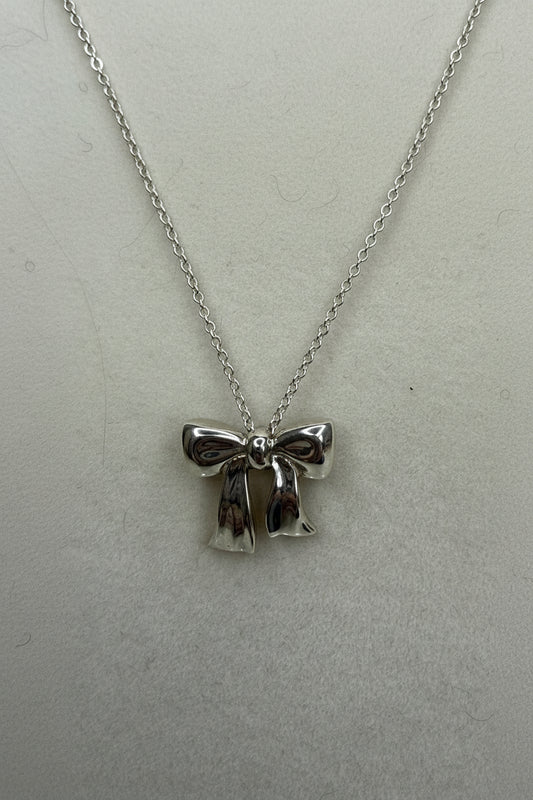 Tiffany Sterling Silver Bow Necklace