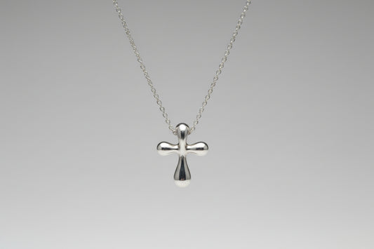 Tiffany Elsa Peretti Sterling Silver Cross Necklace