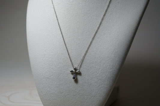 Tiffany Elsa Peretti Sterling Silver Cross Necklace