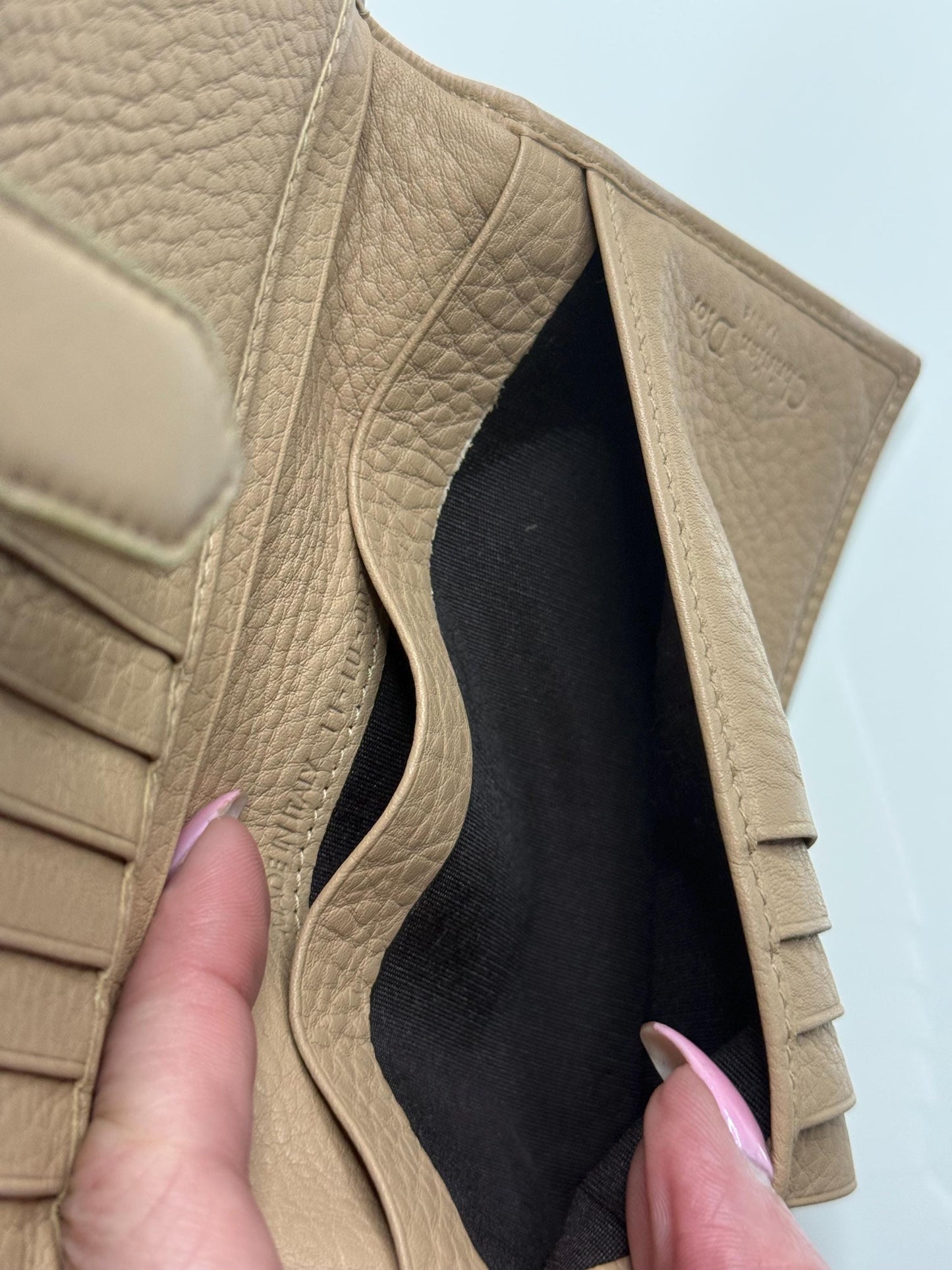 Christian Dior Beige Cannage Leather Wallet