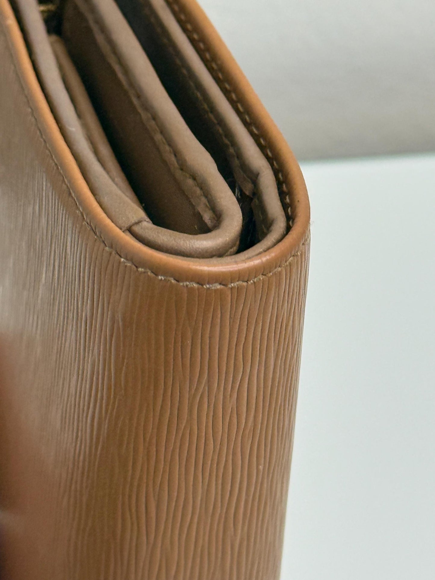 Prada  Saffiano Camel Compact Wallet