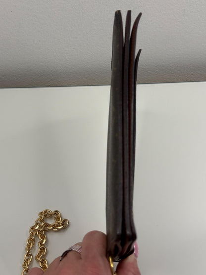 Louis Vuitton  Monogram Accordion Wallet with non branded wristlet chain