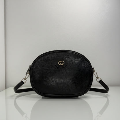 Gucci Vintage  Black Leather with Interlocking GG