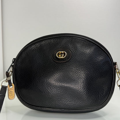Gucci Vintage  Black Leather with Interlocking GG
