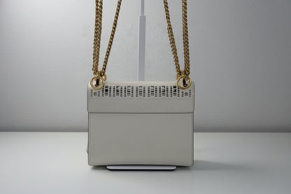 Fendi Kan I White Laser Cut Leather Bag
