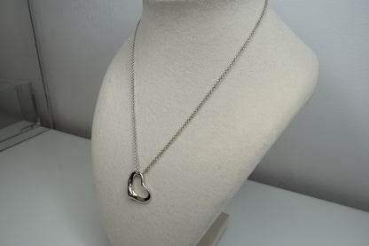 Tiffany Elsa Peretti Sterling Silver Open Heart Necklace