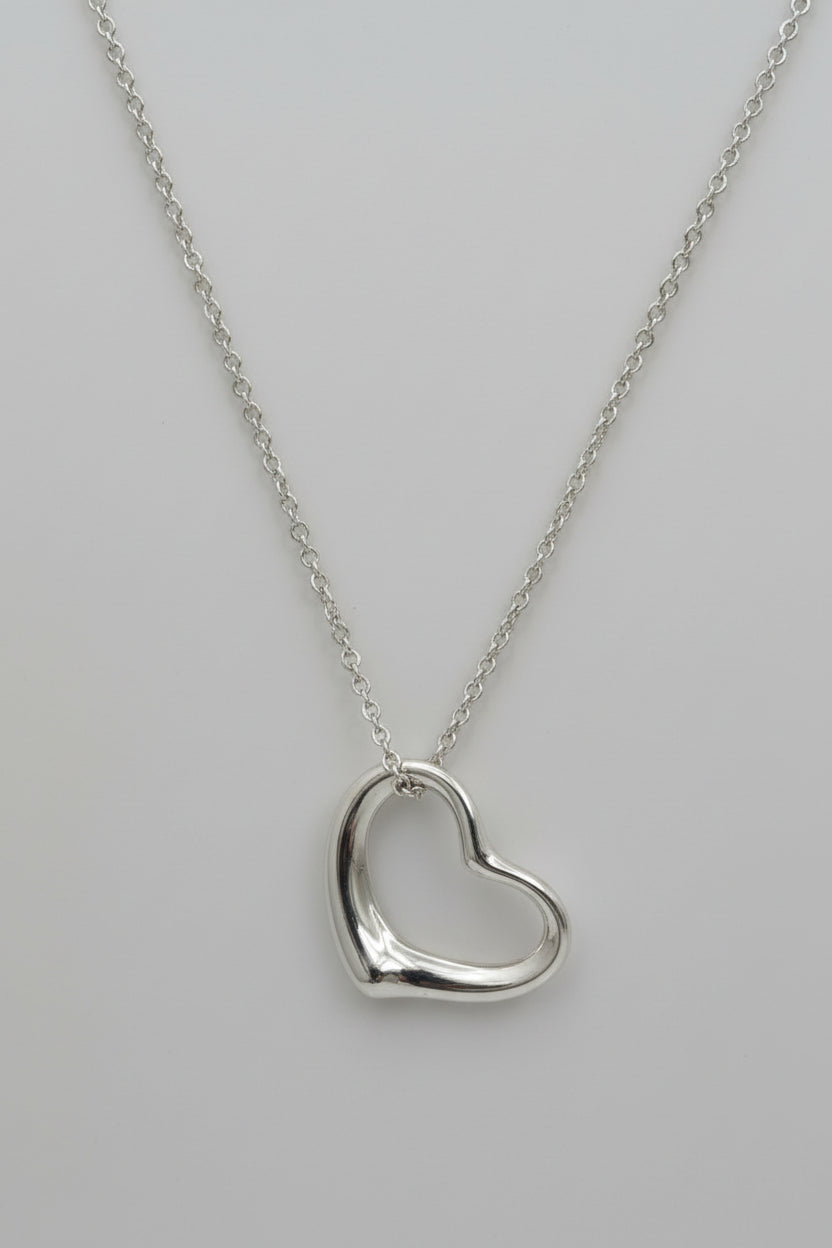 Tiffany Elsa Peretti Sterling Silver Open Heart Necklace