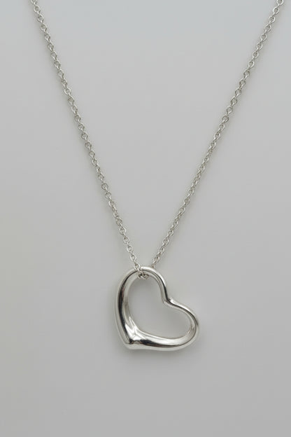 Tiffany Elsa Peretti Sterling Silver Open Heart Necklace