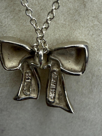 Tiffany Sterling Silver Bow Necklace