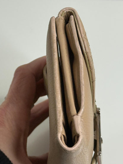 Christian Dior Beige Cannage Leather Wallet