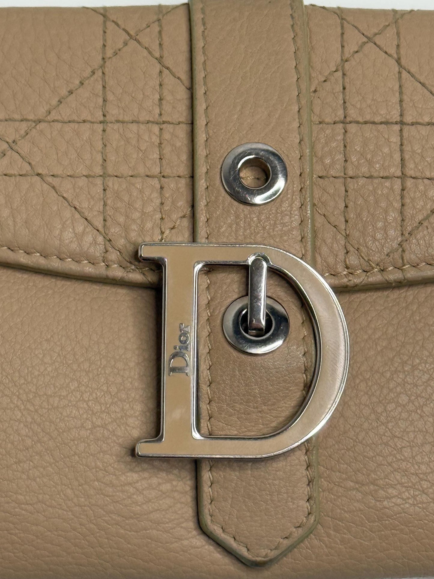 Christian Dior Beige Cannage Leather Wallet