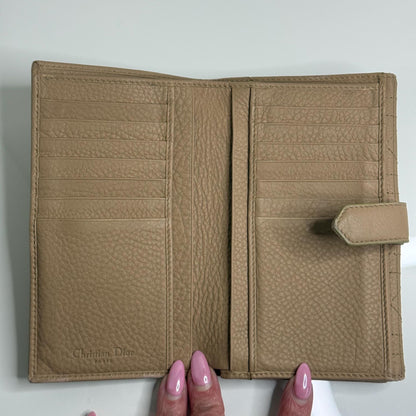Christian Dior Beige Cannage Leather Wallet
