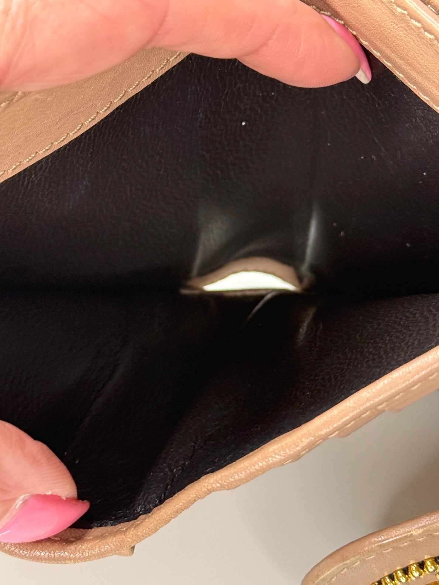 Gucci W Hook GG Canvas with Beige and Pink Leather Trim Wallet