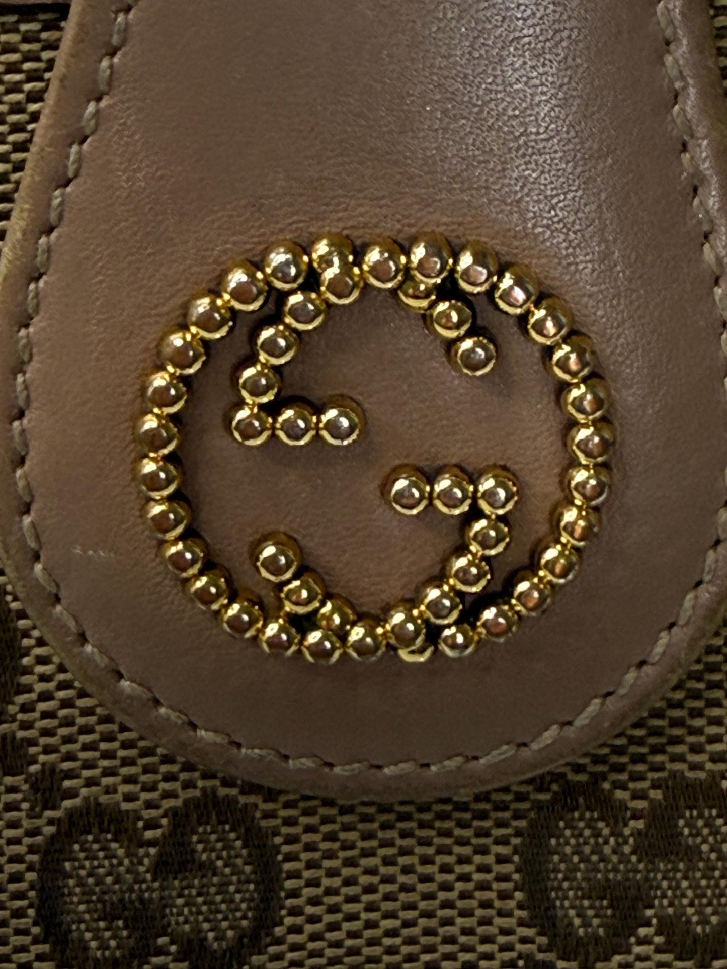 Gucci W Hook GG Canvas with Beige and Pink Leather Trim Wallet