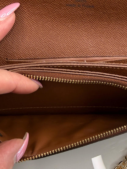 Louis Vuitton  Monogram Accordion Wallet with non branded wristlet chain