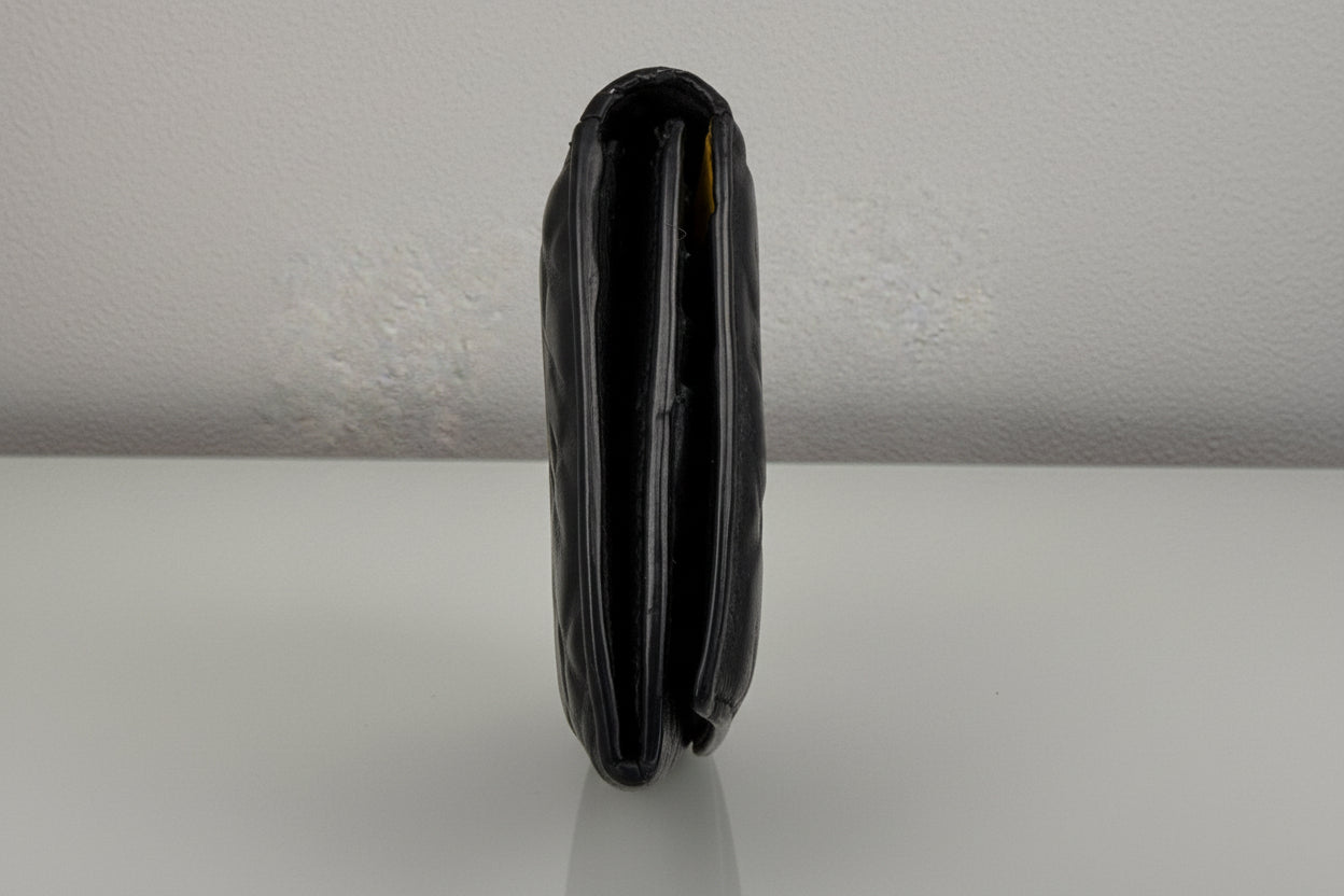 Fendi Black Forever Fendi Continental Wallet Calfskin with Embossed Logo