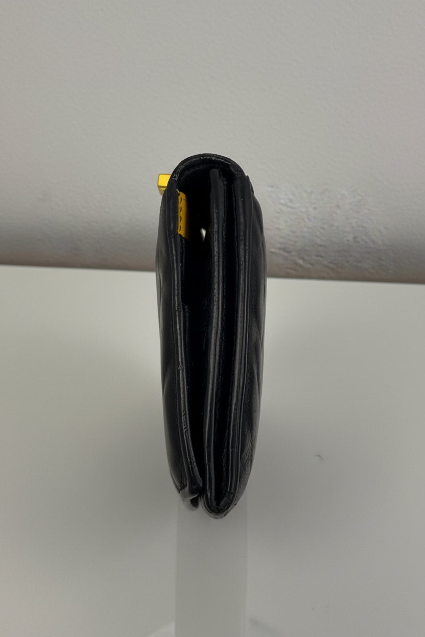 Fendi Black Forever Fendi Continental Wallet Calfskin with Embossed Logo