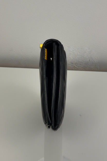 Fendi Black Forever Fendi Continental Wallet Calfskin with Embossed Logo