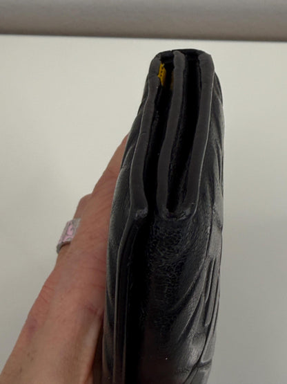 Fendi Black Forever Fendi Continental Wallet Calfskin with Embossed Logo