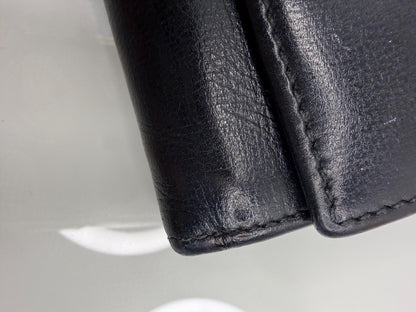 Gucci Long Black Leather Wallet with 2 tone interlocking GG hardware