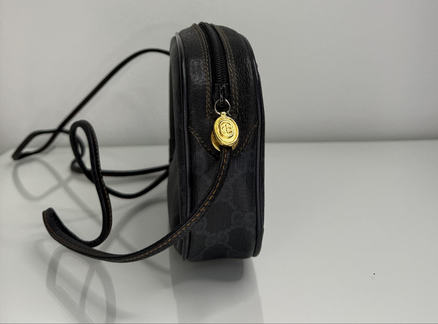 Gucci  Vintage GG Supreme Web Sherry Line Crossbody PVC Black