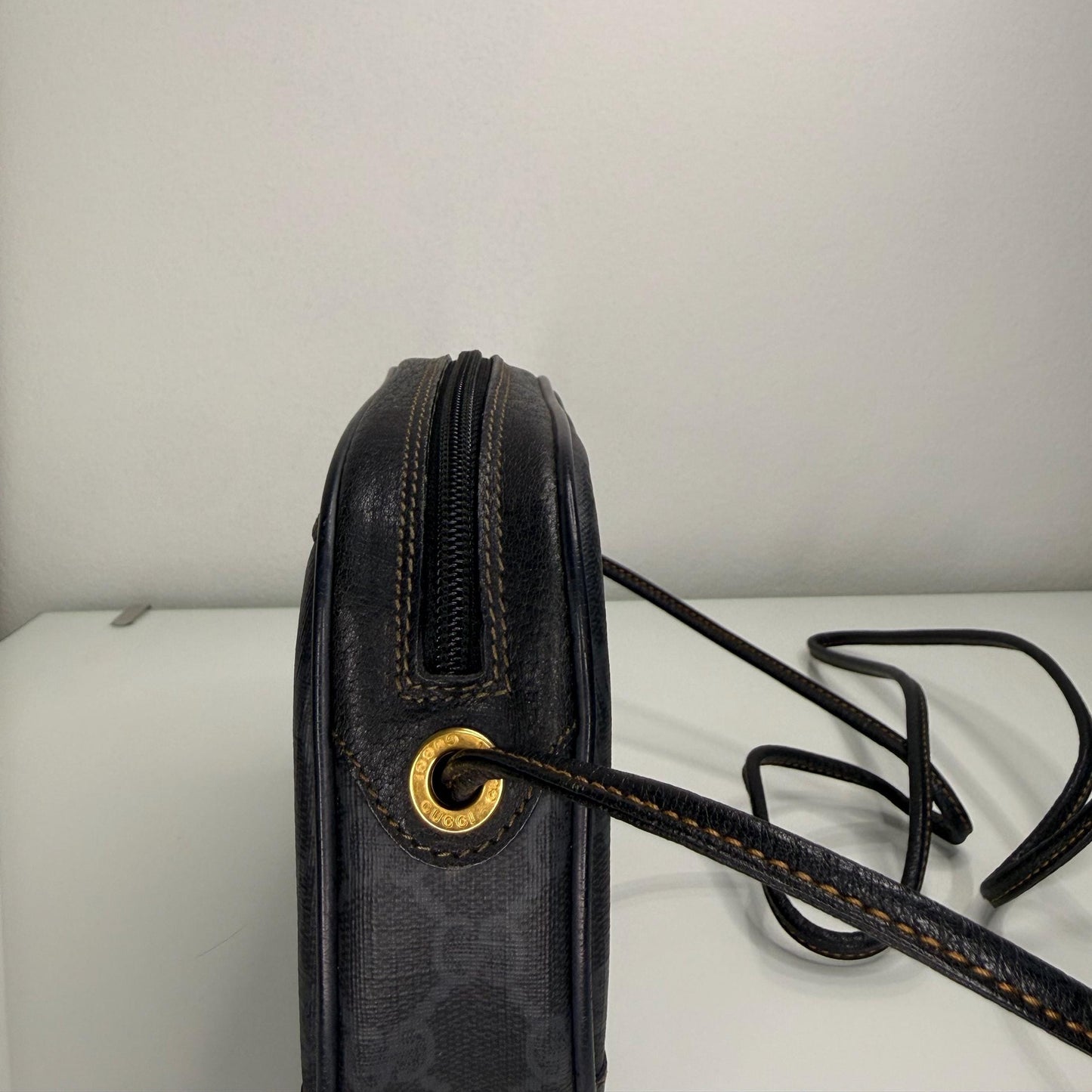 Gucci  Vintage GG Supreme Web Sherry Line Crossbody PVC Black