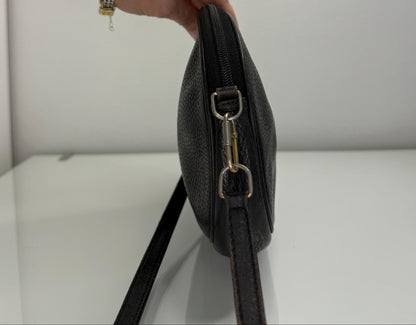 Gucci Vintage  Black Leather with Interlocking GG