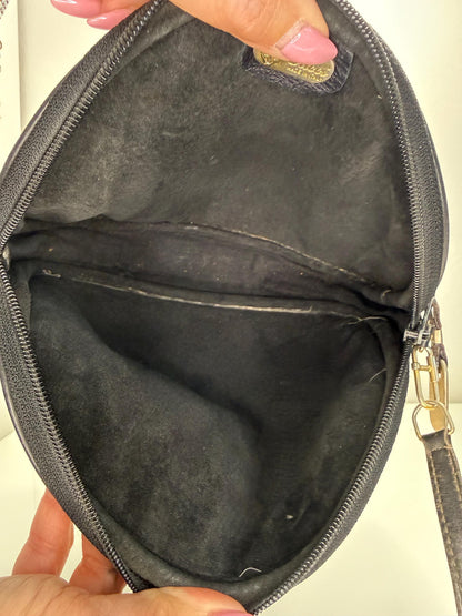 Gucci Vintage  Black Leather with Interlocking GG