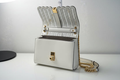 Fendi Kan I White Laser Cut Leather Bag