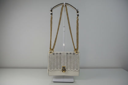 Fendi Kan I White Laser Cut Leather Bag