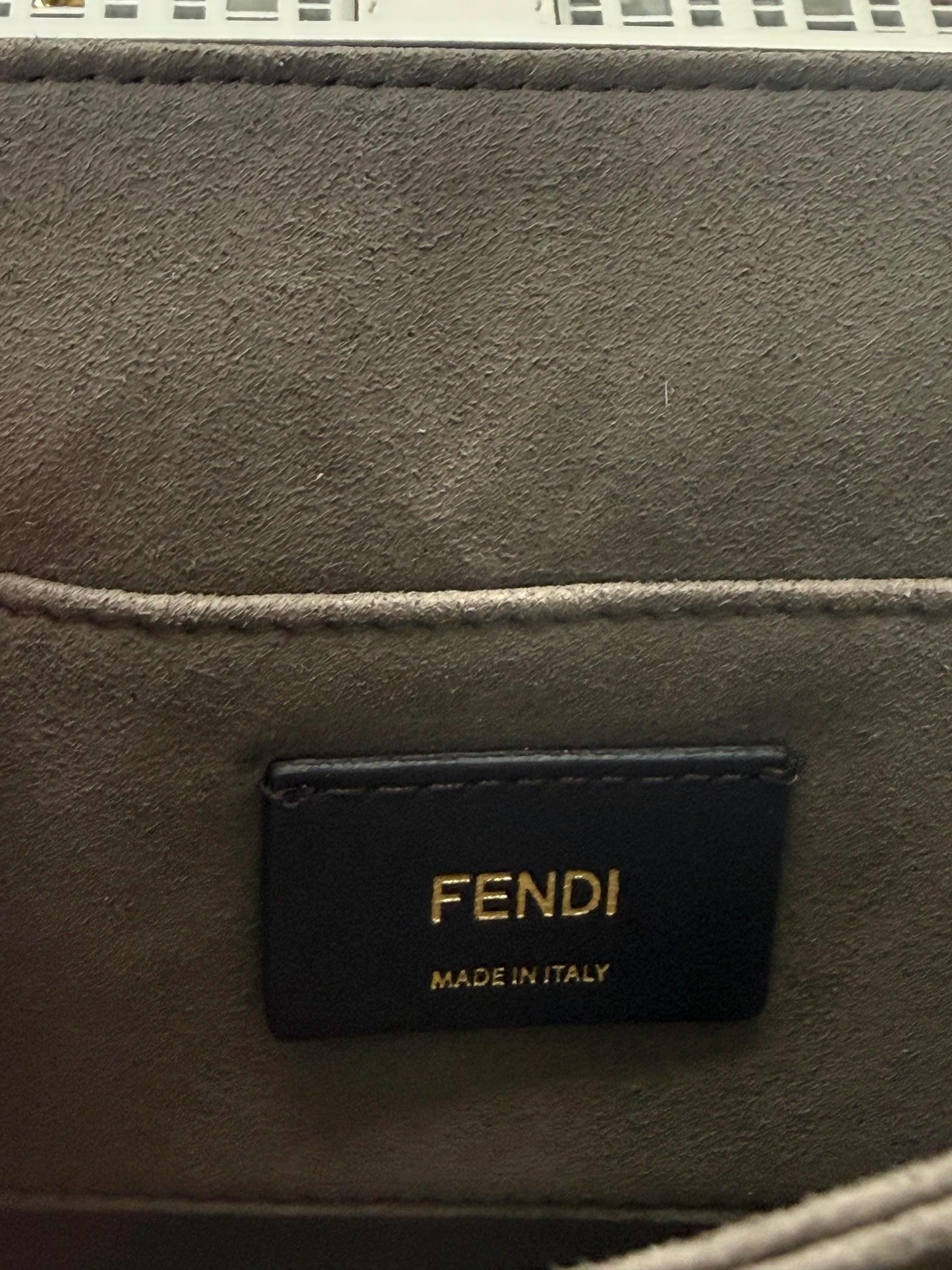 Fendi Kan I White Laser Cut Leather Bag