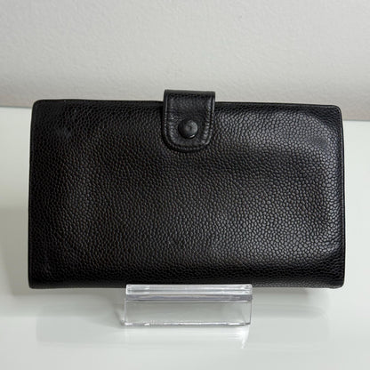Chanel Coco Mark Black Caviar Leather Wallet