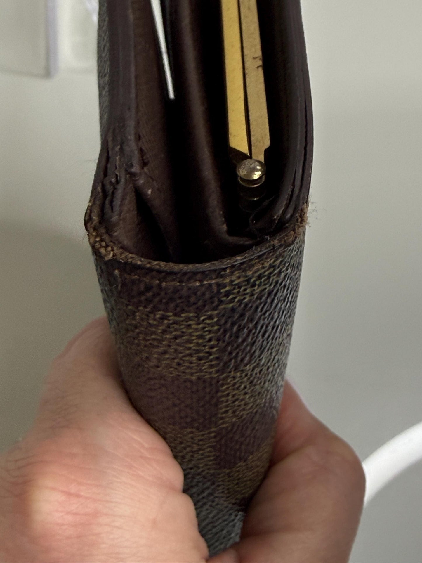 Louis Vuitton Damier Kiss Lock Wallet Portefeuille Viennois