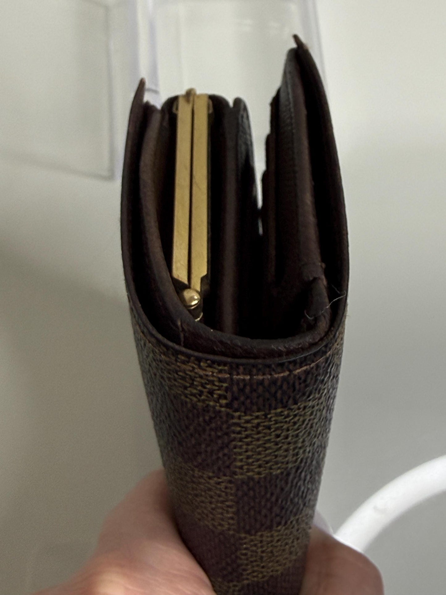 Louis Vuitton Damier Kiss Lock Wallet Portefeuille Viennois