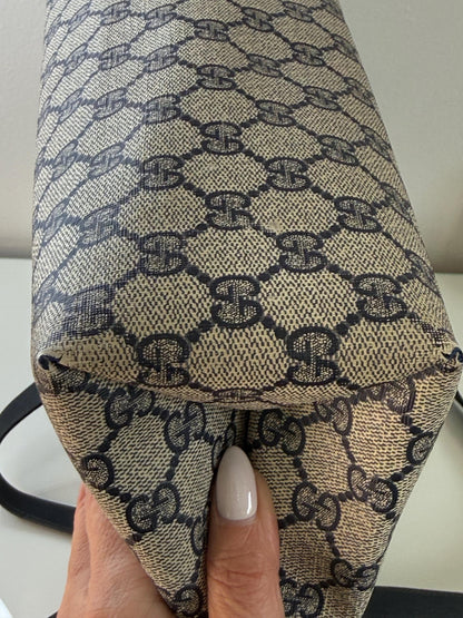 Gucci Vintage GG Supreme Sherry Line Tote in Navy