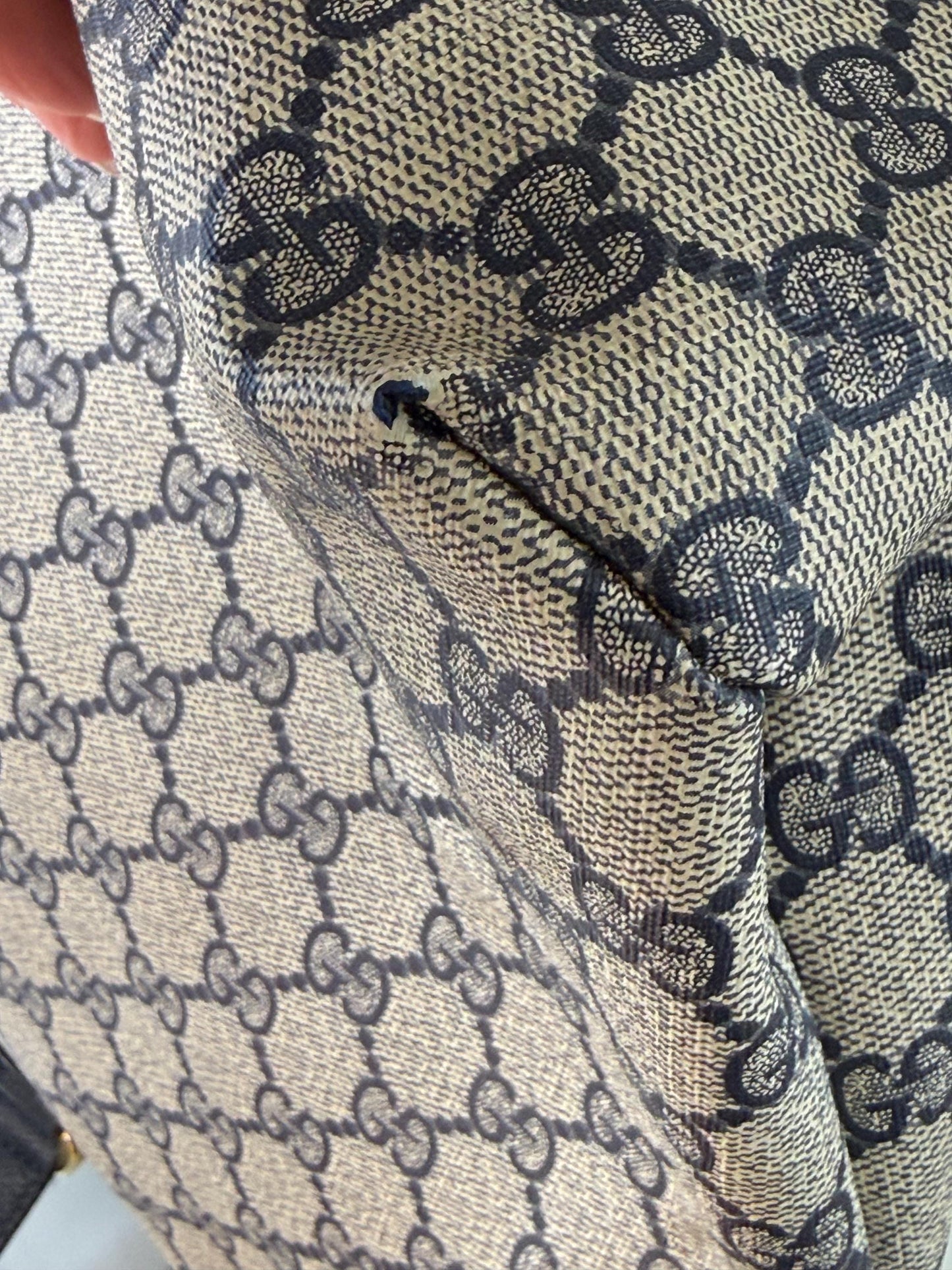 Gucci Vintage GG Supreme Sherry Line Tote in Navy