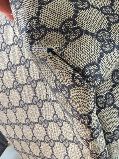Gucci Vintage GG Supreme Sherry Line Tote in Navy