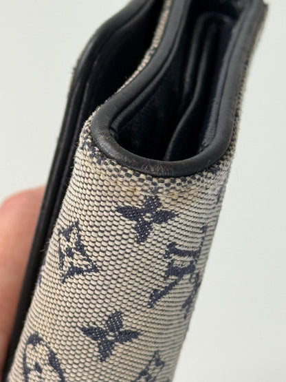 Louis Vuitton Monogram Mini Lin Blue Porte Tresor International