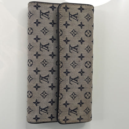 Louis Vuitton Monogram Mini Lin Blue Porte Tresor International