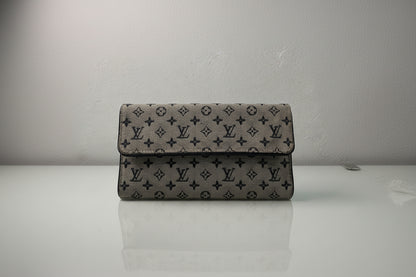 Louis Vuitton Monogram Mini Lin Blue Porte Tresor International