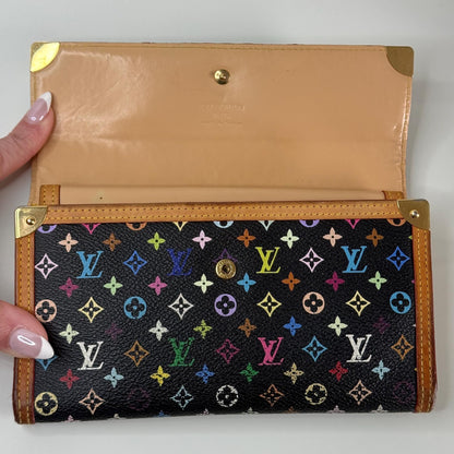 Louis Vuitton X Takashi Murakami Vintage International Long Wallet Black