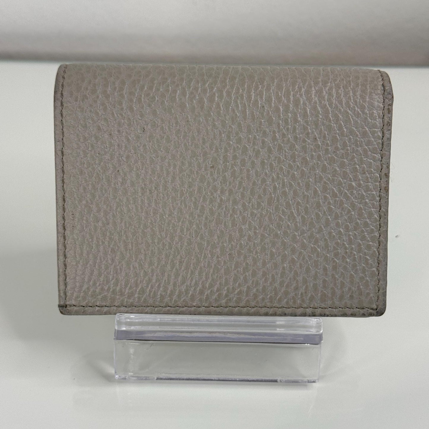 Gucci GG Light Gray with Pink Pebbled Leather Compact Wallet