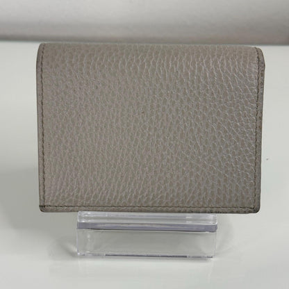 Gucci GG Light Gray with Pink Pebbled Leather Compact Wallet