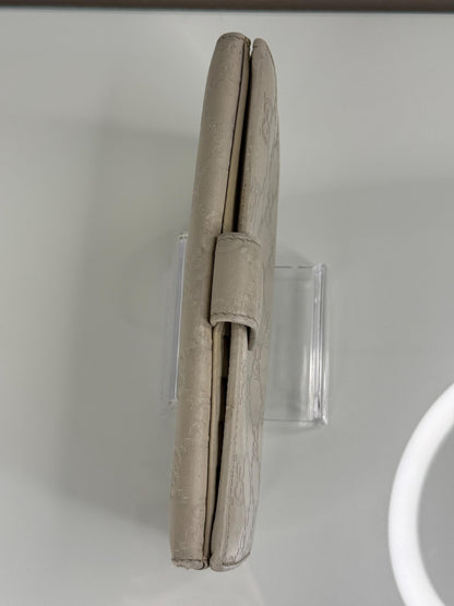 Gucci Guccissima Long Beige Leather Wallet
