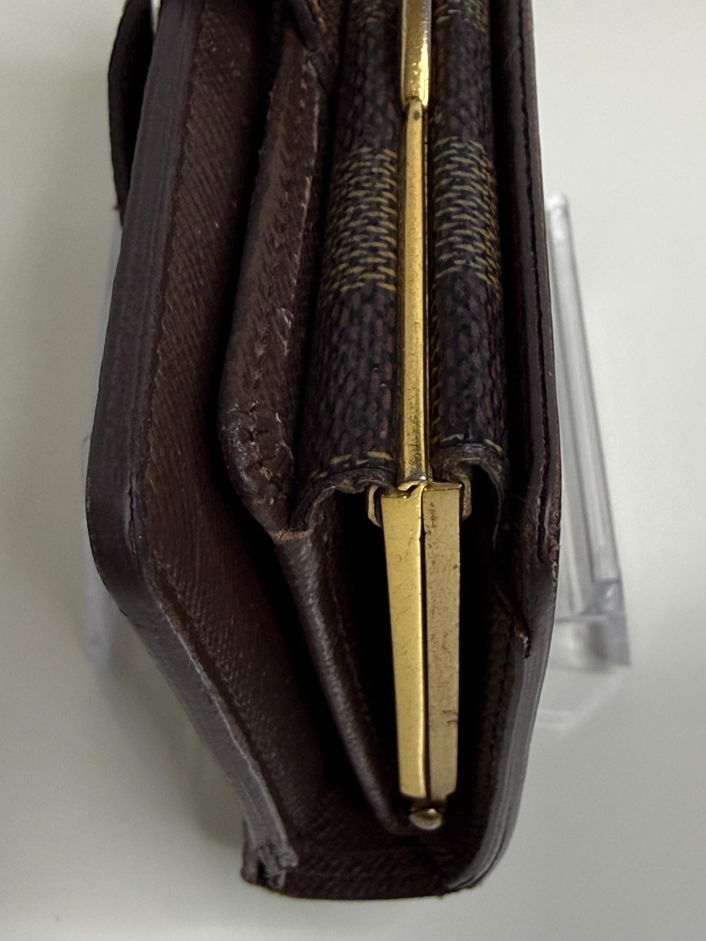 Louis Vuitton Damier Kiss Lock Wallet Portefeuille Viennois