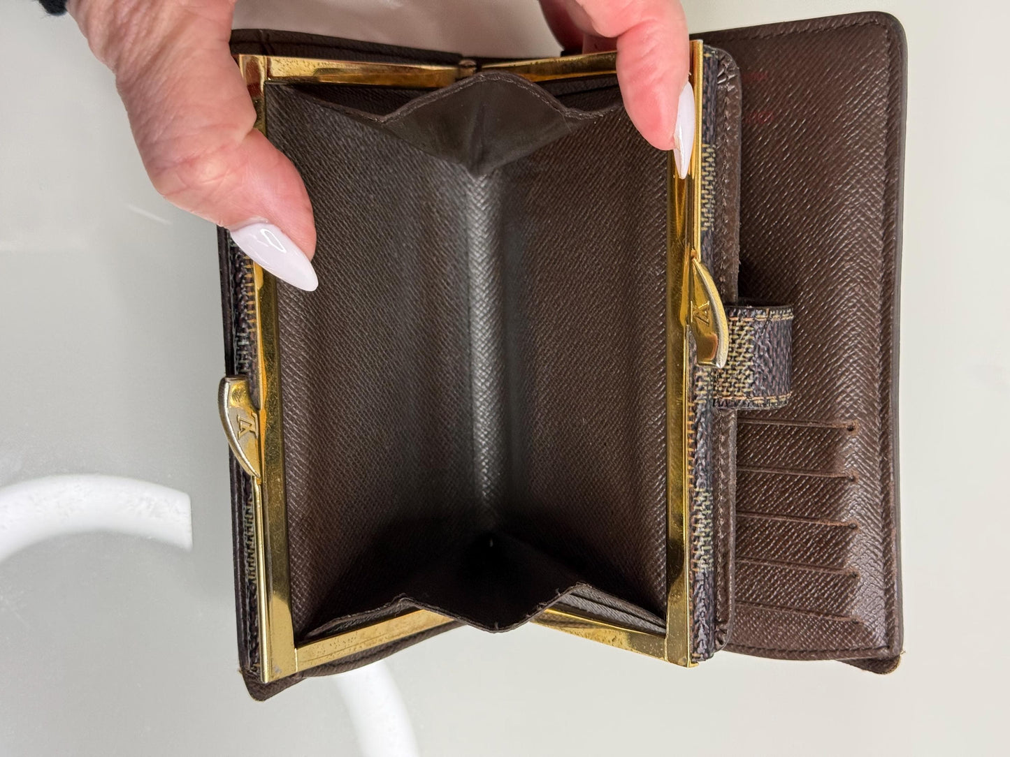 Louis Vuitton Damier Kiss Lock Wallet Portefeuille Viennois