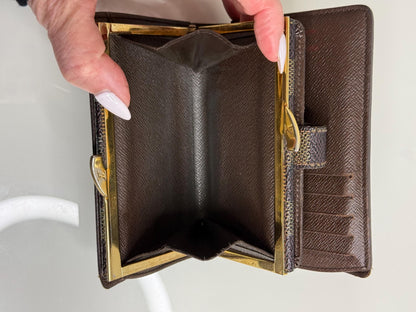 Louis Vuitton Damier Kiss Lock Wallet Portefeuille Viennois